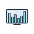 Color illustration icon for Financial Data, commercial and economic