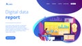 Financial data management concept landing page. Royalty Free Stock Photo