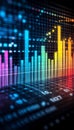 Financial Data Visualization Abstract Vector Chart with Blue, Pink, and Yellow on Dark Background Royalty Free Stock Photo