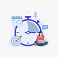 Time management and self discipline design concept vector illustration Royalty Free Stock Photo