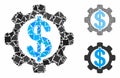 Financial development gear Mosaic Icon of Trembly Parts Royalty Free Stock Photo