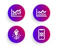 Financial diagram, Trade infochart and Fireworks icons set. Augmented reality sign. Vector