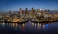 The financial district Canary Wharf in London, United Kingdom, during night Royalty Free Stock Photo