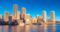 Financial District and Harbor in Boston, USA Royalty Free Stock Photo