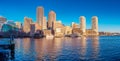 Financial District and Harbor in Boston, USA Royalty Free Stock Photo