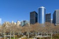 Views from Battery Park towards State Street and the impressive skyscrapers shapping the urban cityscape, NYC, US