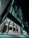 Financial District At Night Royalty Free Stock Photo