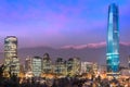 Financial district skyline with Los Andes Mountains in the back Royalty Free Stock Photo