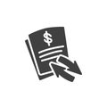 Financial document and arrows vector icon