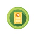 Financial Document with Dollar Symbol Icon inside Green Circle Royalty Free Stock Photo