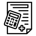 Financial document icon outline vector. Money freedom