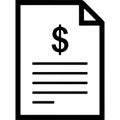 Financial document representing monetary transaction or invoice with dollar sign Royalty Free Stock Photo