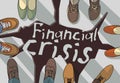 Financial economic crisis busines destruction of footing