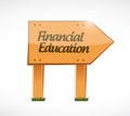 financial education wood sign concept