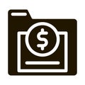 Financial Electronic Computer Folder glyph icon