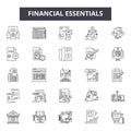 Financial essentials line icons, signs, vector set, outline illustration concept