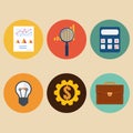 Financial examiner icon. Economic statistic icon. Vector illustr