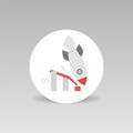 Financial failure vector icon falling rocket and declining graph