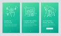 Financial and Fintech concept onboarding app screens. Modern and simplified vector illustration walkthrough screens template for m