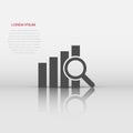 Financial forecast icon in flat style. Business analysis illustration on white isolated background. Analytics financial forecast