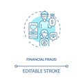 Financial fraud on dating website concept icon.