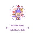 Financial fraud on dating website concept icon.