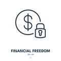 Financial Freedom Icon. Wealth, Retirement, Rich. Editable Stroke. Vector Icon Royalty Free Stock Photo