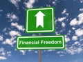Financial freedom sign with arrow Royalty Free Stock Photo