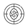 Financial goal black line icon. Investment planning. Pictogram for web page, mobile app, promo. UI UX GUI design element. Editable