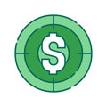 Financial goal color line icon. Investment planning.