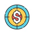 Financial goal color line icon. Investment planning. Pictogram for web page, mobile app, promo. UI UX GUI design element. Editable