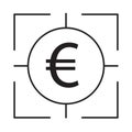 Financial goal icon with euro in target vector