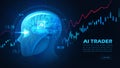 AI`s head analyzed for trading in graphic concept