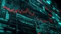 Financial growth chart for stock market investment trading. Closeup stock market data chart visualization Generative AI