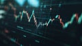 Financial growth chart for stock market investment trading. Closeup stock market data chart visualization Generative AI