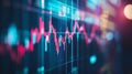 Financial growth chart for stock market investment trading. Closeup stock market data chart visualization Generative AI