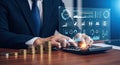 Financial Growth and Investment Strategy with Digital Analytics Royalty Free Stock Photo