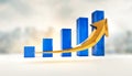 Financial growth and success profits statistics chart. Corporate analysis of money profit increase. Business market increase Royalty Free Stock Photo