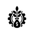 Black solid icon for Financial, pecuniary and investment