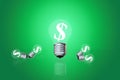 Financial idea Earned dollars to light a lamp