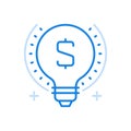 Financial idea vector idea icon. Creative business thought for constructive marketing development.