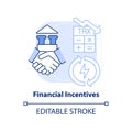 Financial incentives blue light concept icon