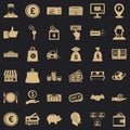 Financial incentives icons set, simple style