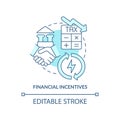 Financial incentives turquoise concept icon