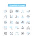 Financial income vector line icons set. Income, Finance, Profit, Revenue, Cash, Dividends, Gains illustration outline