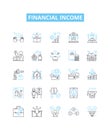 Financial income vector line icons set. Income, Finance, Profit, Revenue, Cash, Dividends, Gains illustration outline