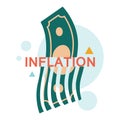 Financial inflation concept set. Growing up prices and value of money Royalty Free Stock Photo