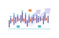 Financial infographics charts and arrows