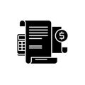 Financial instructions black icon, vector sign on isolated background. Financial instructions concept symbol