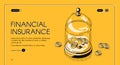 Financial insurance isometric landing page banner